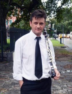 James Evans with his Peter Eaton Elite clarinet