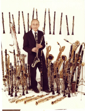 With all his own Selmer instruments